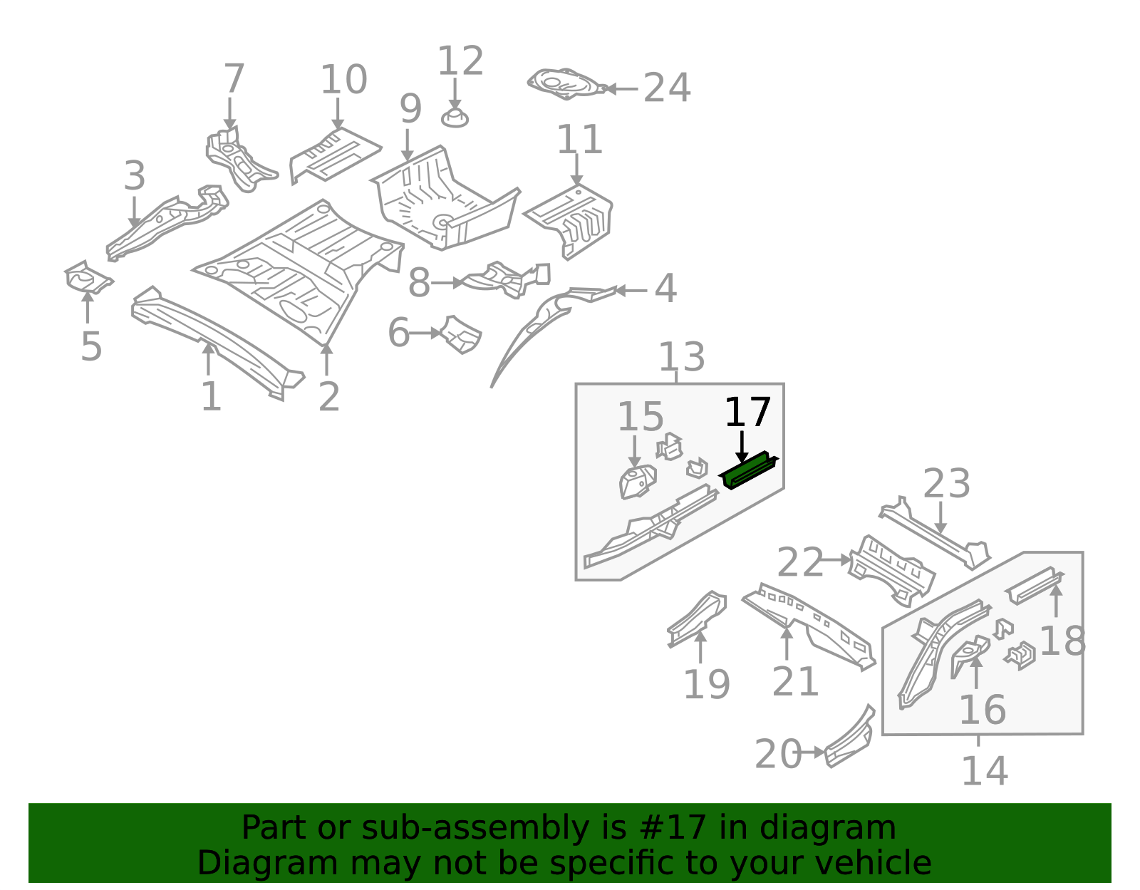 2010-2019 Subaru Side Extension 52150AJ12A9P | Subaru Online Parts