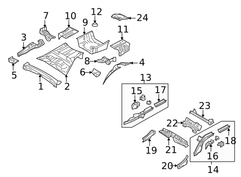 Rear Floor & Rails for 2013 Subaru Legacy #0