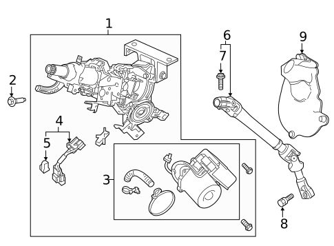 Steering Column Assembly for 2021 Honda Ridgeline #0
