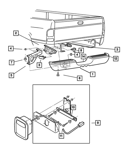 Rear Bumper and Fascia for 2002 Dodge Ram 2500 #1