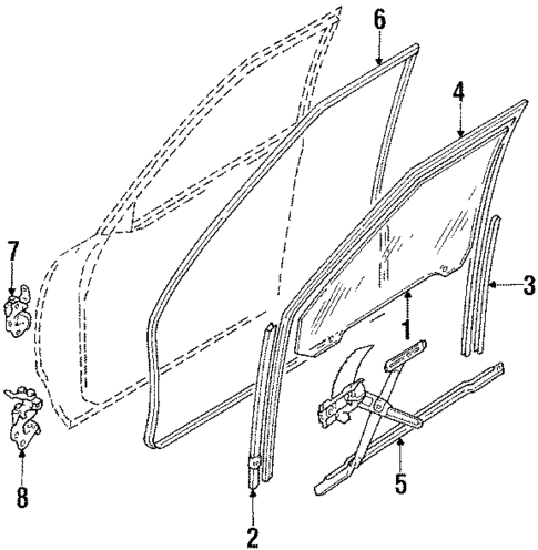 Glass - Front Door for 1985 Mazda GLC #0