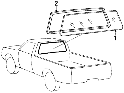 Glass & Hardware - Back for 1986 Mitsubishi Mighty Max #1