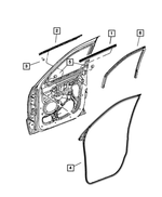 Front Door Belt Inner Weatherstrip, Left