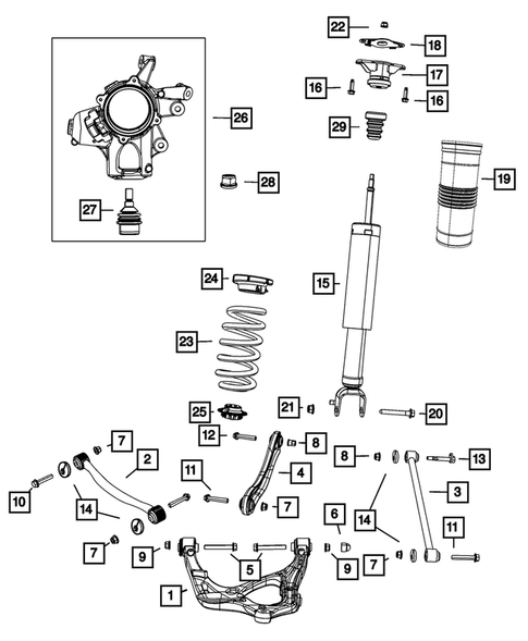Rear Suspension and Cradle for 2014 Dodge Durango #0