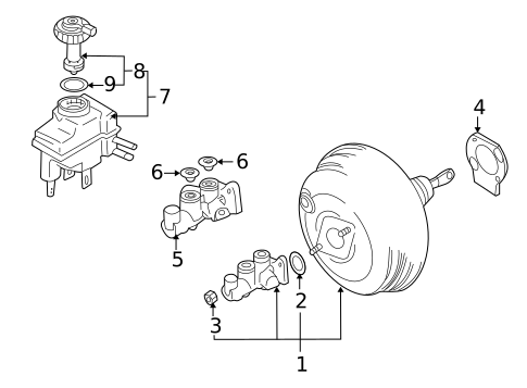 Master Cylinder - Components On Dash Panel for 2002 BMW Z8 #0
