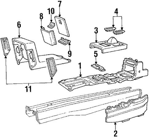 Floor Console for 1984 Pontiac Fiero #0