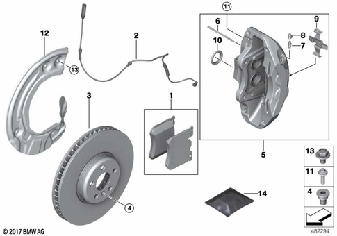 Front Brake/Brake Pad/Wear Sensor for 2025 BMW X1 M35iX #0