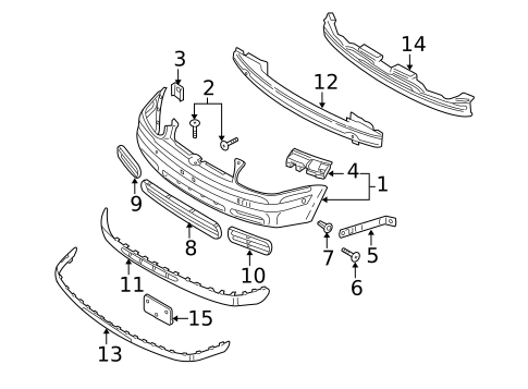 Bumper & Components - Front for 2004 Volkswagen Golf #0