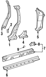 12537186 - Body: Center Pillar for Oldsmobile: Aurora Image