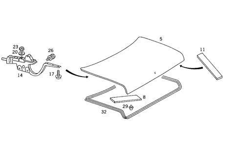 Trunk Lid for 1991 Mercedes-Benz 560SEC #0