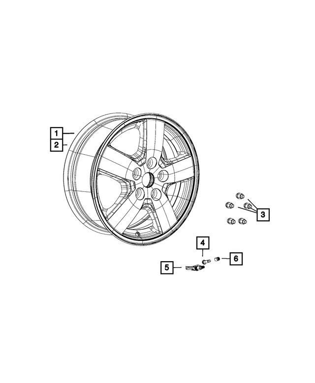 1BK47SZ0AE - Wheels, Covers and Jacks: Aluminum Wheel for Mopar Image