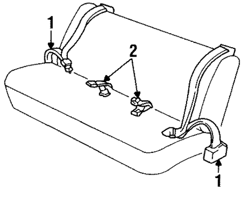 Rear Seat Belts for 1993 Cadillac Eldorado #0