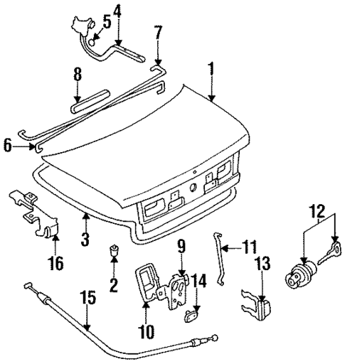 Lid & Components for 1996 Kia Sephia #0