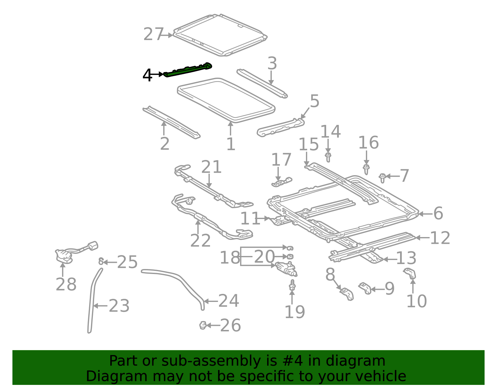 63217 63217-48010 - High-Quality Sunroof Molding for 1999-2003 Lexus RX300 ...