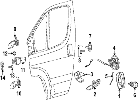 Lock & Hardware for 2025 Ram ProMaster EV #0