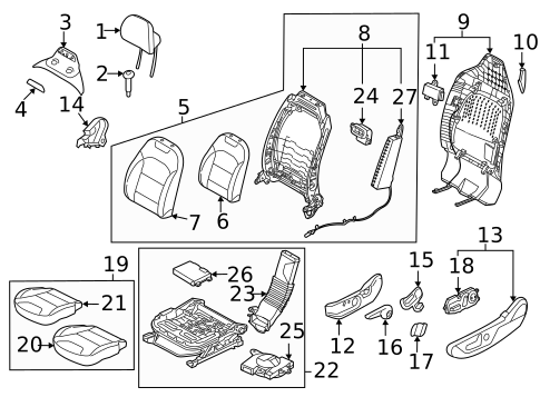 Driver Seat Components for 2023 Kia Niro #0