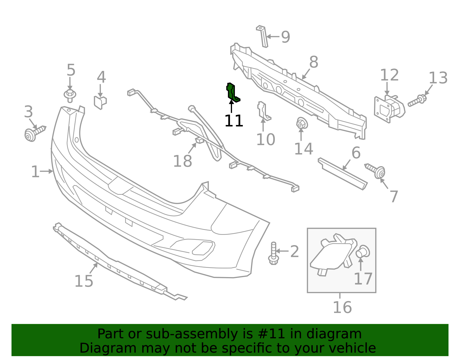 2013-2017 Hyundai Elantra GT Impact Bar Lower Bracket 86637-A5000 ...