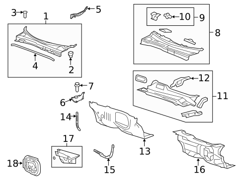Cowl for 2012 Buick Enclave #0