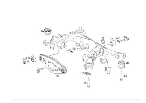 Rear Axle Support for 1994 Mercedes-Benz E500 #0