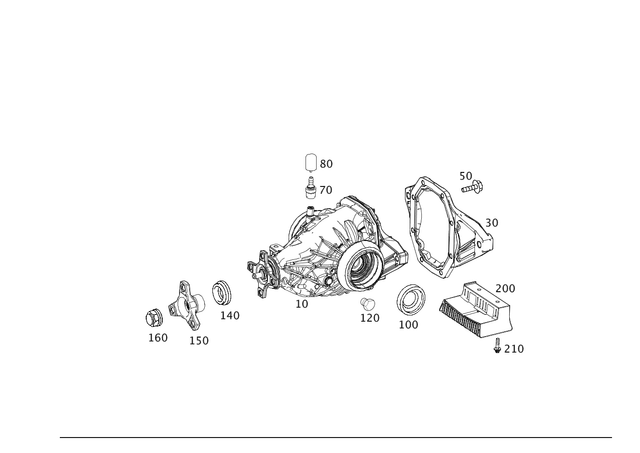2043502814 - Rear Axle: Rear Axle Differential for Mercedes-Benz: E250, E350, SL550 Image image
