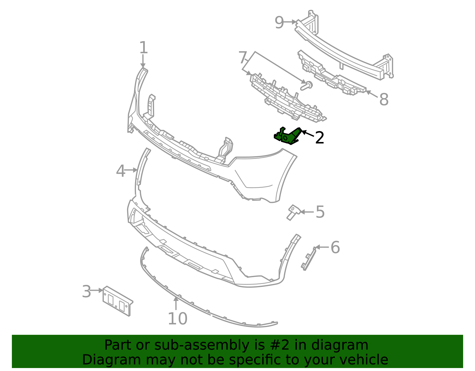 86527-R5000 - Upper Cover Mount Bracket 2021-2023 Kia Sorento | Kia ...