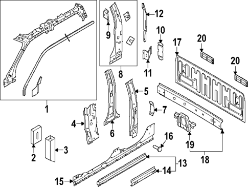 Hinge Pillar for 2023 Ford F-250 Super Duty #0