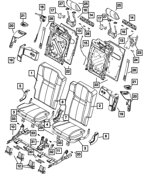 Rear Seats and Attaching Parts for 2007 Jeep Commander #1