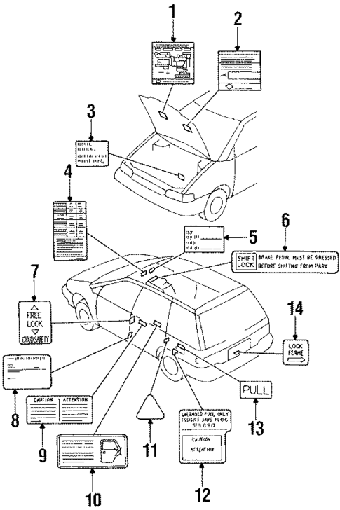 Labels for 1990 Nissan Axxess #0