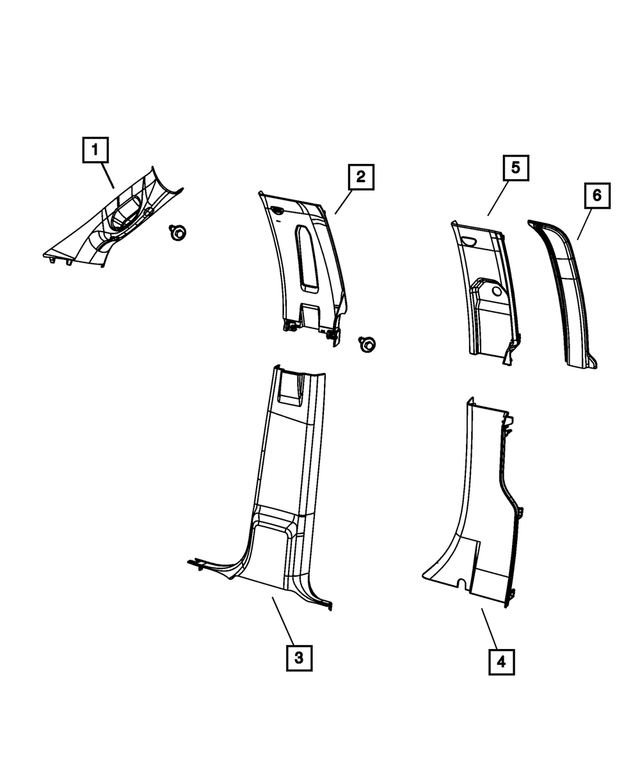 « 1DX57HL1AC – Interior Trim : Garnissage Inférieur De Montant B Panneau, Côté Gauche pour Mopar Image »