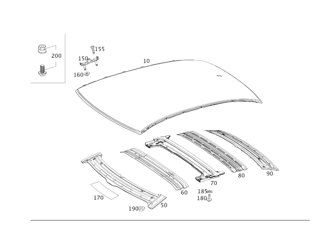 2226500209 - Roof: Paneling, Roof for Mercedes-Benz Image image