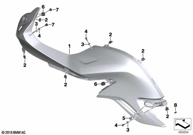 46638528598 - : Fairing Side Section, Right - Rohteil/Blank for BMW-Motorrad Image