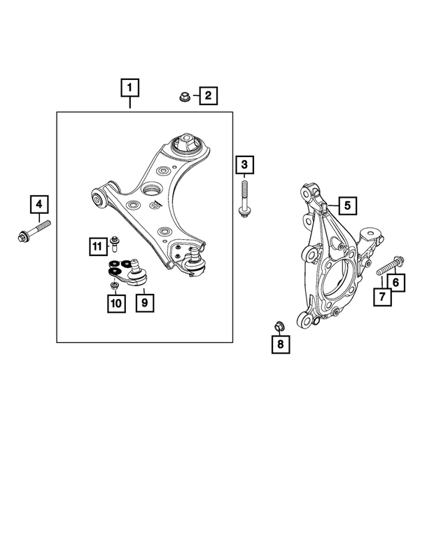 68569473AB - Front Suspension: Lower Control Arm, Left for Mopar Image