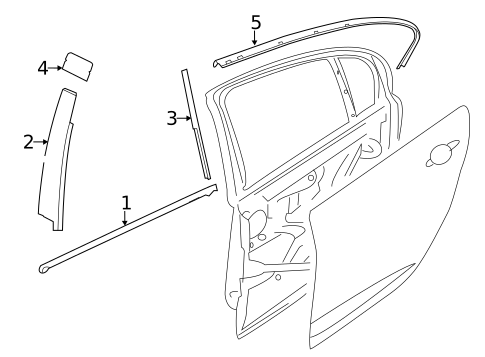 Exterior Trim - Rear Door for 2016 Chevrolet SS #0