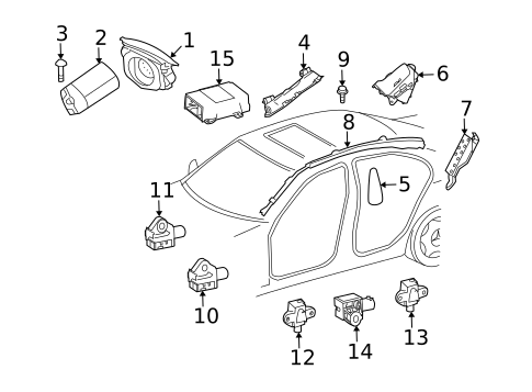 Air Bag Components for 2009 Mercedes-Benz G 55 AMG&reg; #3