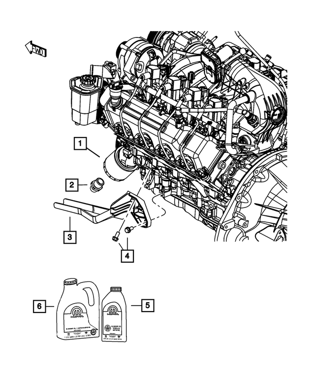 6101794 - 4.7L Gas; Engine: Hex Head Bolt And Coned Washer, Mounting for Mopar Image