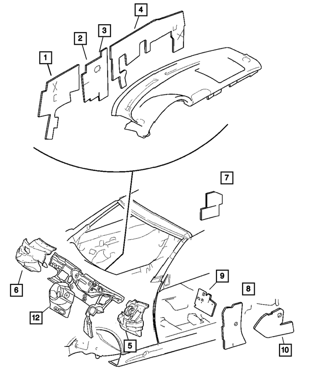 5101274AA - : Dash Engine Side Silencer for Mopar Image
