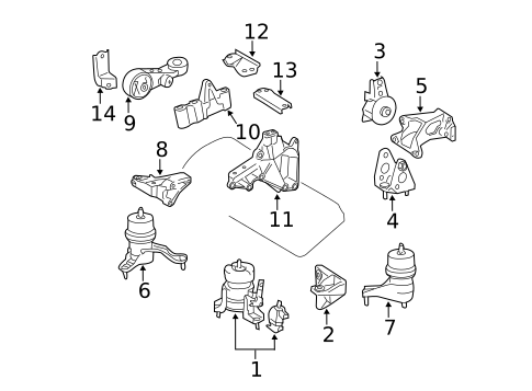 Engine & Trans Mounting for 2007 Toyota Sienna #0