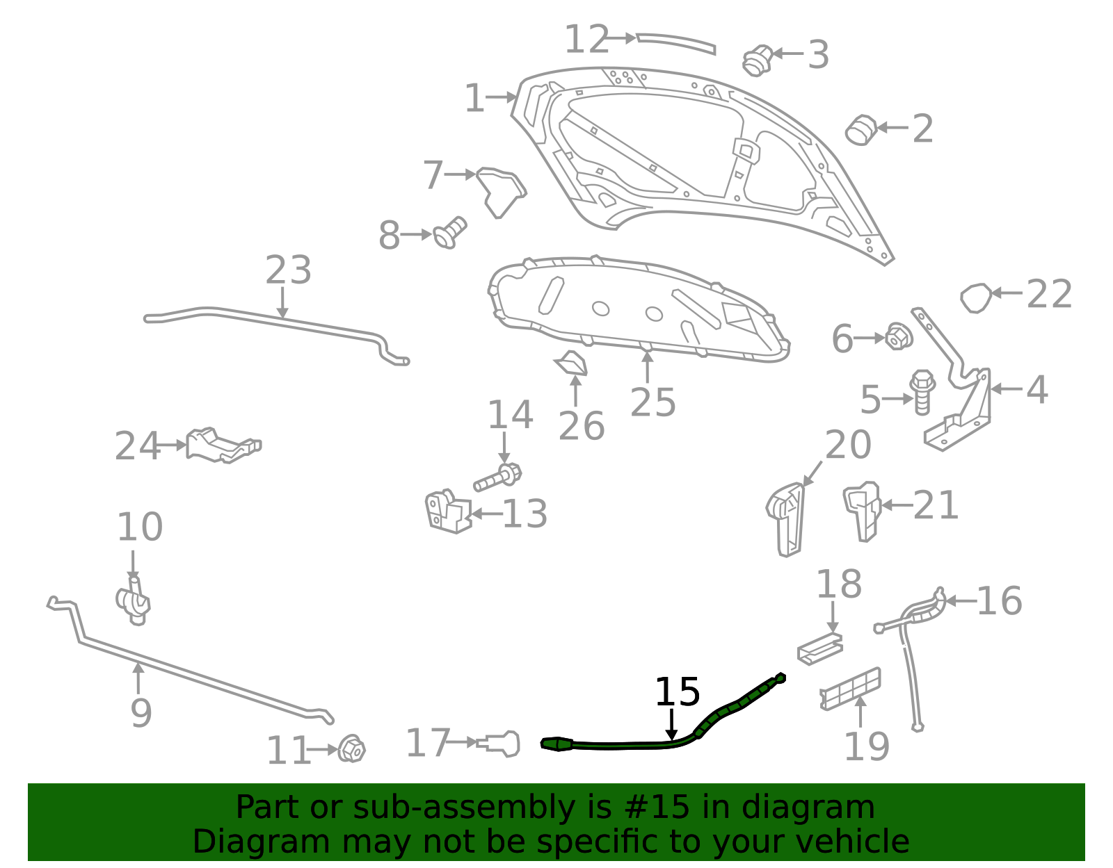 Genuine Volkswagen Audi - 5G1823531C - Hood Latch Release Cable - Front Genuine Volkswagen Audi - 5G1823531C - Hood Latch Release Cable - Front
