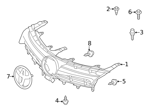 Grille & Components for 2017 Toyota Camry #0