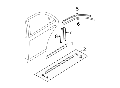 Exterior Trim - Rear Door for 2005 Mazda 6 #0