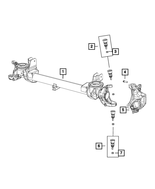 68217029AC - Front Axle; Two Wheel Drive; Differential and Drive Line: Axle Housing for Mopar Image