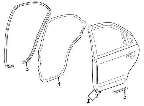 Door & Components for 2005 Mercury Montego #1