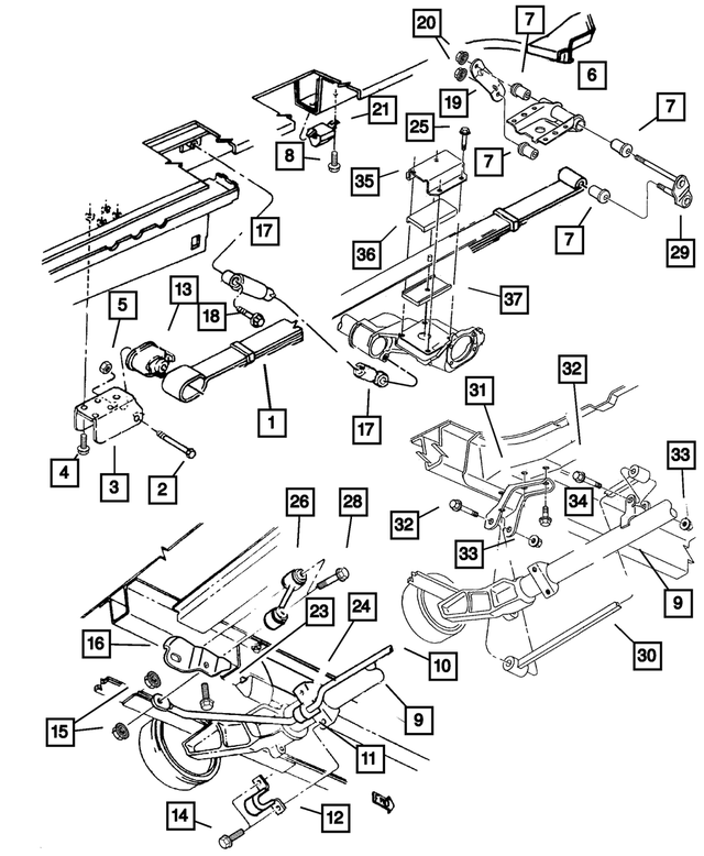 5006356AA - Rear Suspension: Rear Leaf Spring for Mopar Image