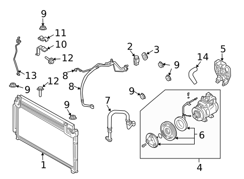Condenser, Compressor & Lines for 2004 Kia Rio #0