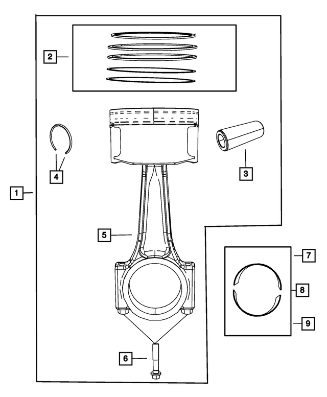 68000514AB - : Connecting Rod Bearing Package for Mopar Image