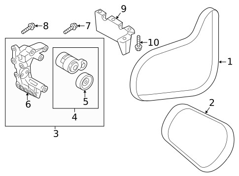 Belts & Pulleys for 2017 Hyundai Santa Fe Sport #0