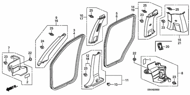 Pillar Garnish for 2008 Honda Pilot #0