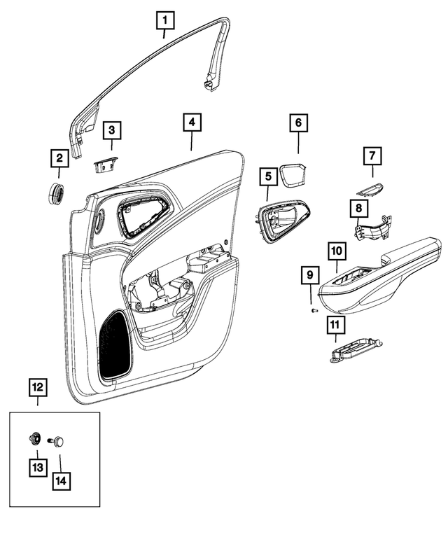 « 68260620AA –  : Garnissage De Porte Avant Panneau, Côté Droit pour Mopar Image »