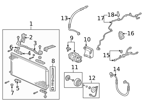 Condenser, Compressor & Lines for 1999 Honda Odyssey #0