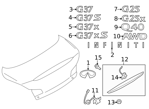 Trunk for 2015 INFINITI Q40 #1